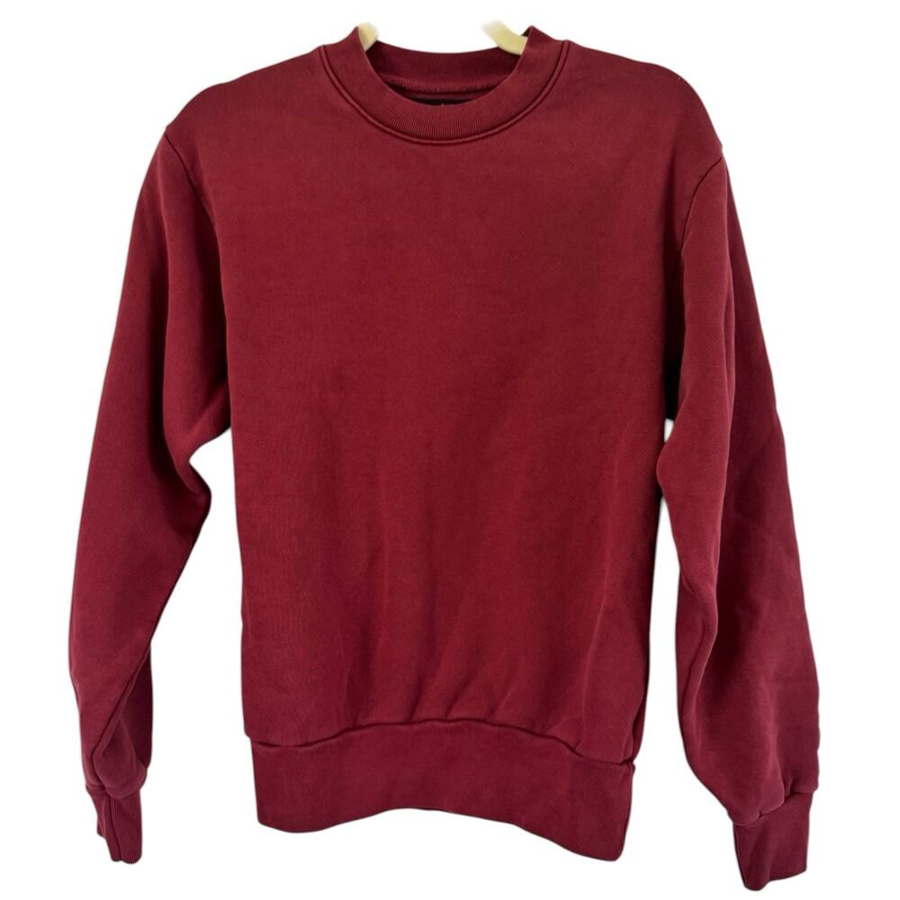 American Giant Unisex Vintage Crew Sweatshirt Burgundy Size XS